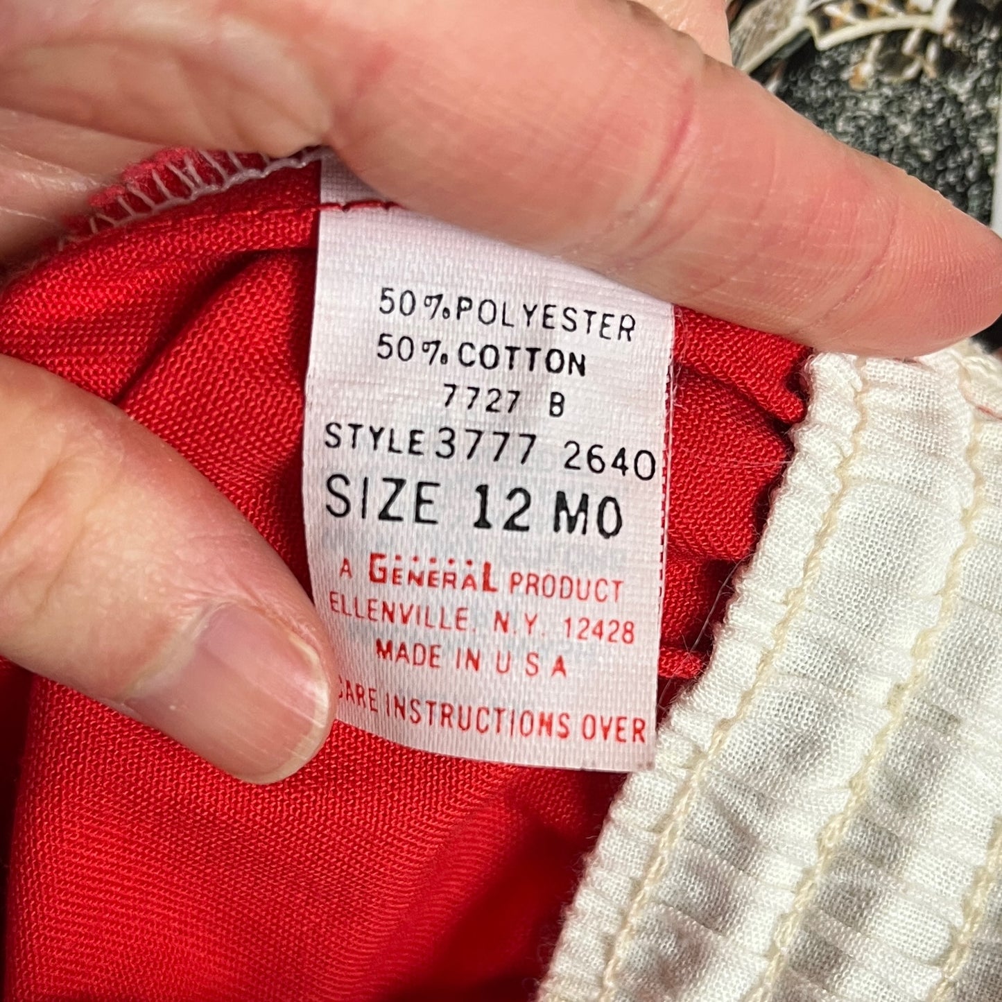 Vintage Baby Kids 70s-80s Plain Red Elastic Waist Devil Dog Pants 9M