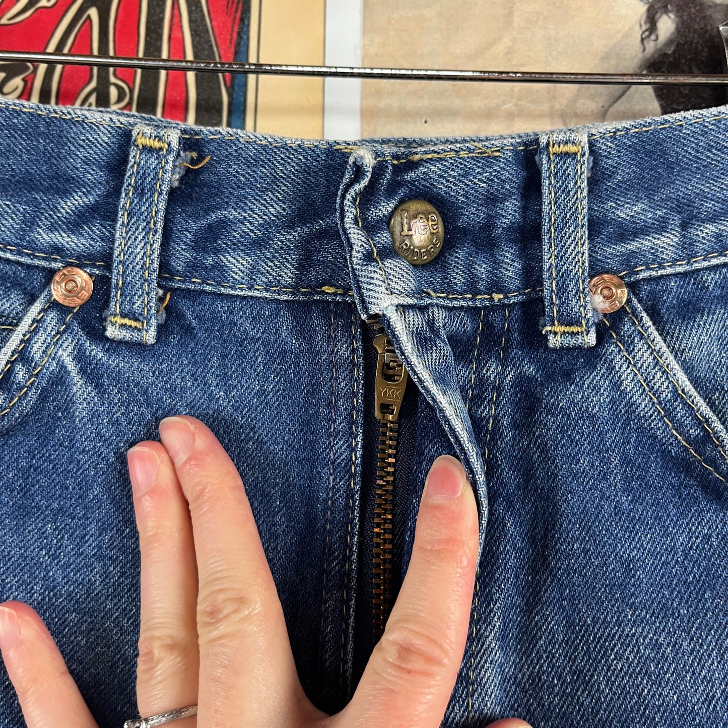 Vintage Kids 80s-90s Faded Medium Wash Blue Lee Union Made Denim Jeans Size 8-10 Slim Age 7-8 Retro Boys Girl USA Streetwear Pants