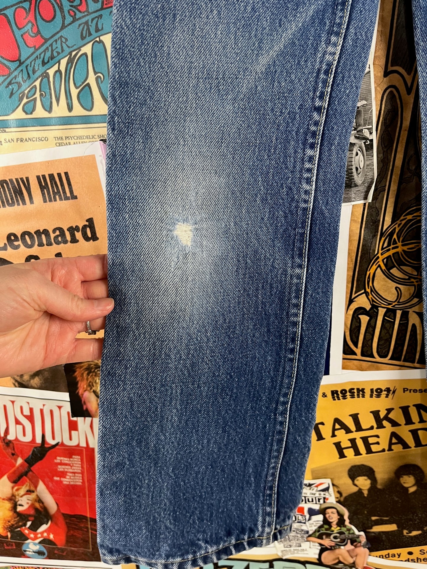 Vintage Kids 80s-90s Faded Medium Wash Blue Lee Union Made Denim Jeans Size 8-10 Slim Age 7-8 Retro Boys Girl USA Streetwear Pants