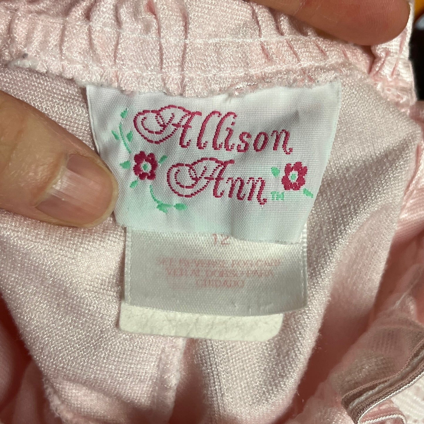 Vintage Girls Kids 90s Pink Lace Frilly Allison Ann Pajama Nightgown Dress Ages 9-10