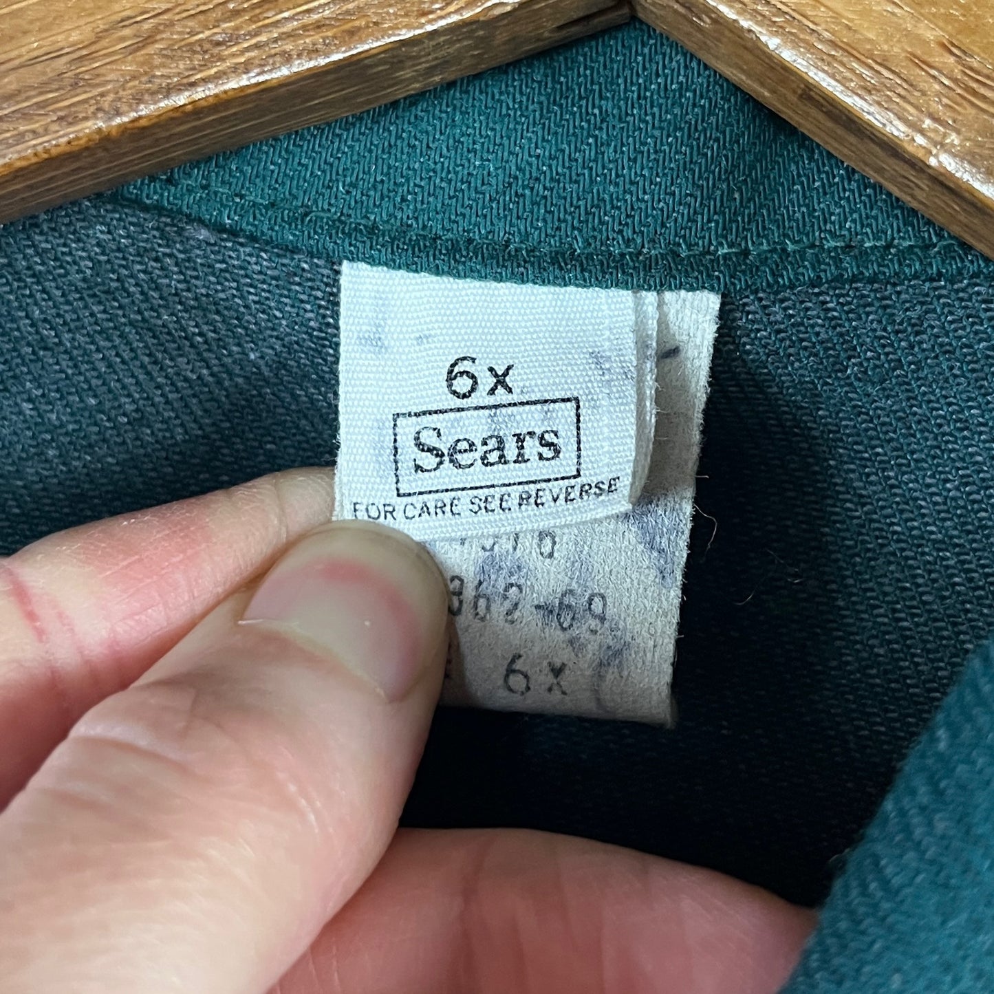 Vintage Kids 70s Green Patches Snap Sears Trucker Jacket Size 6 Ages 5-6