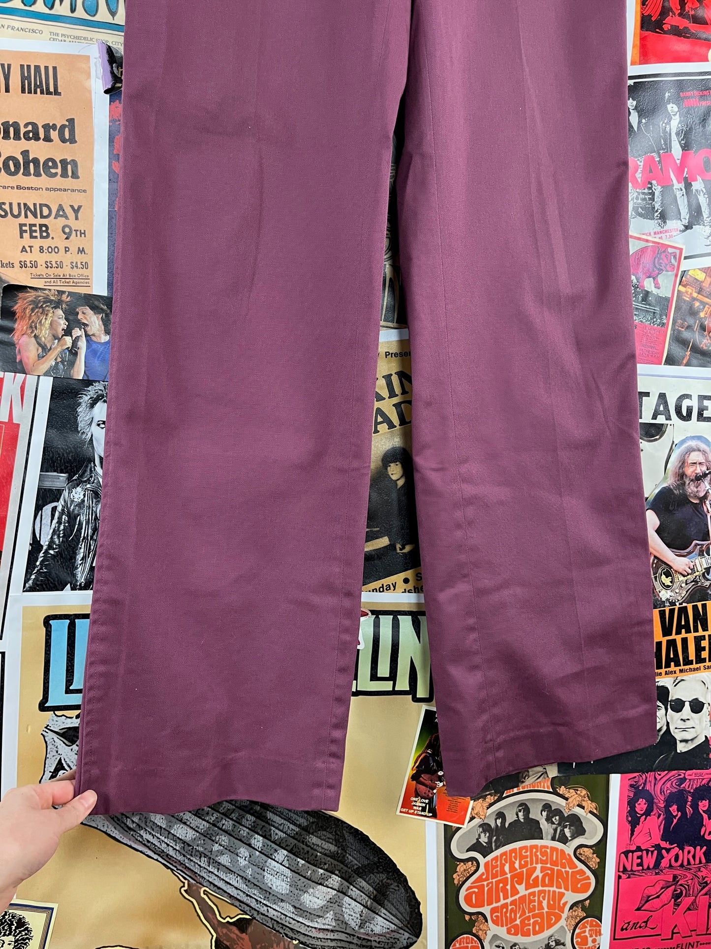 Vintage Men's 90s Mauve Plum Purple Nordstrom Flat Front Trouser Slacks Pants 33x34
