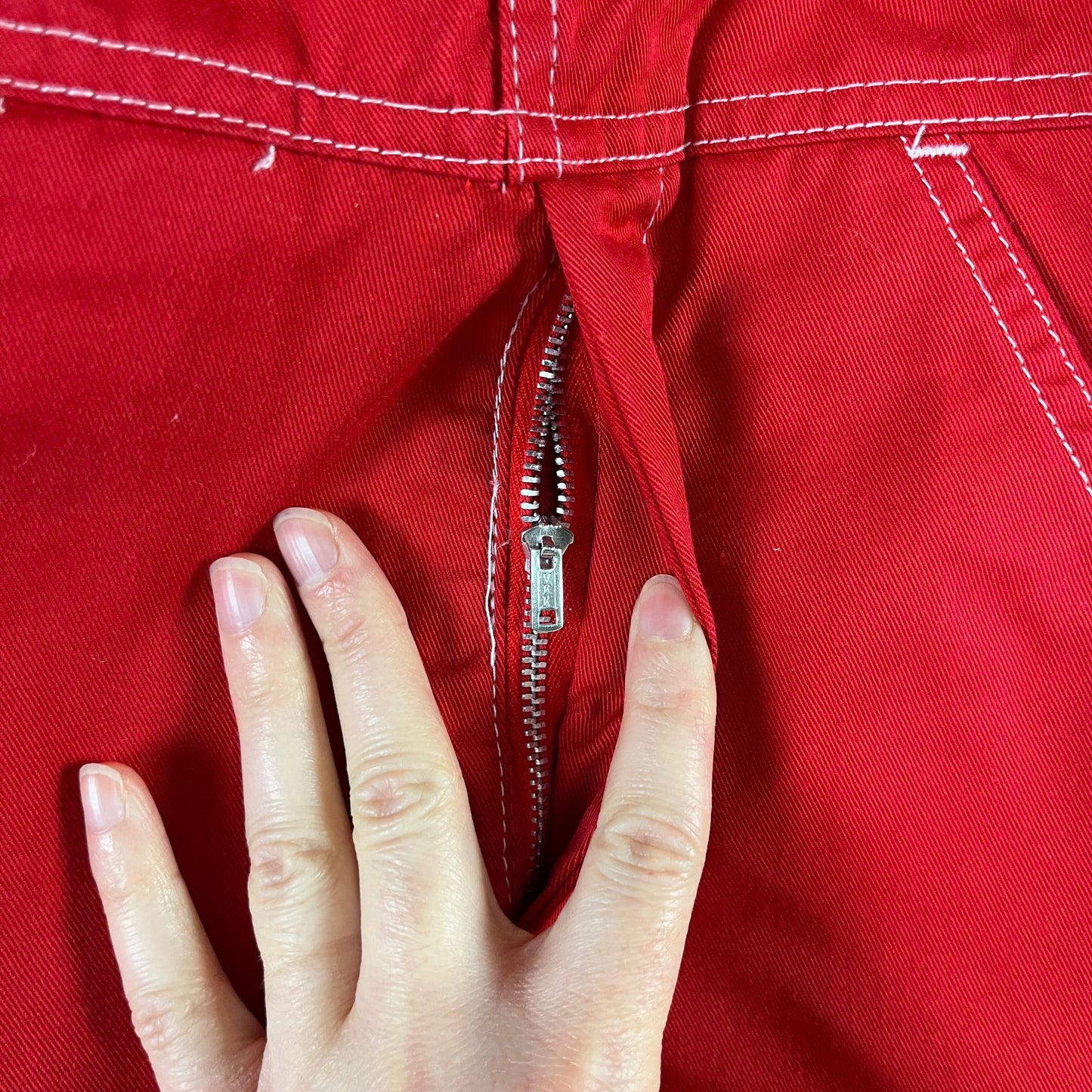 Vintage Toddler Kids 70s-80s Plain Red Sears Bib Overalls 3T