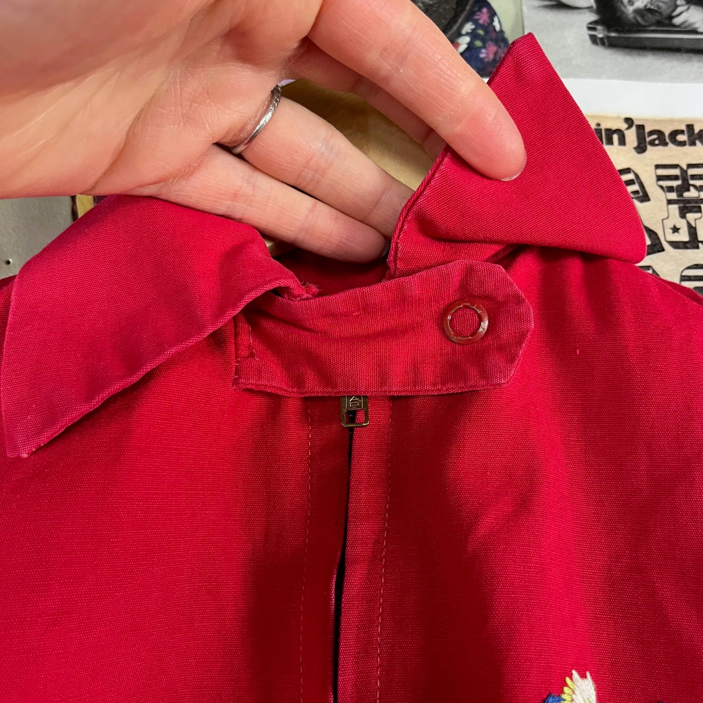 Vintage Baby Boy 50s Red Embroidered Western Jacket 9-12M