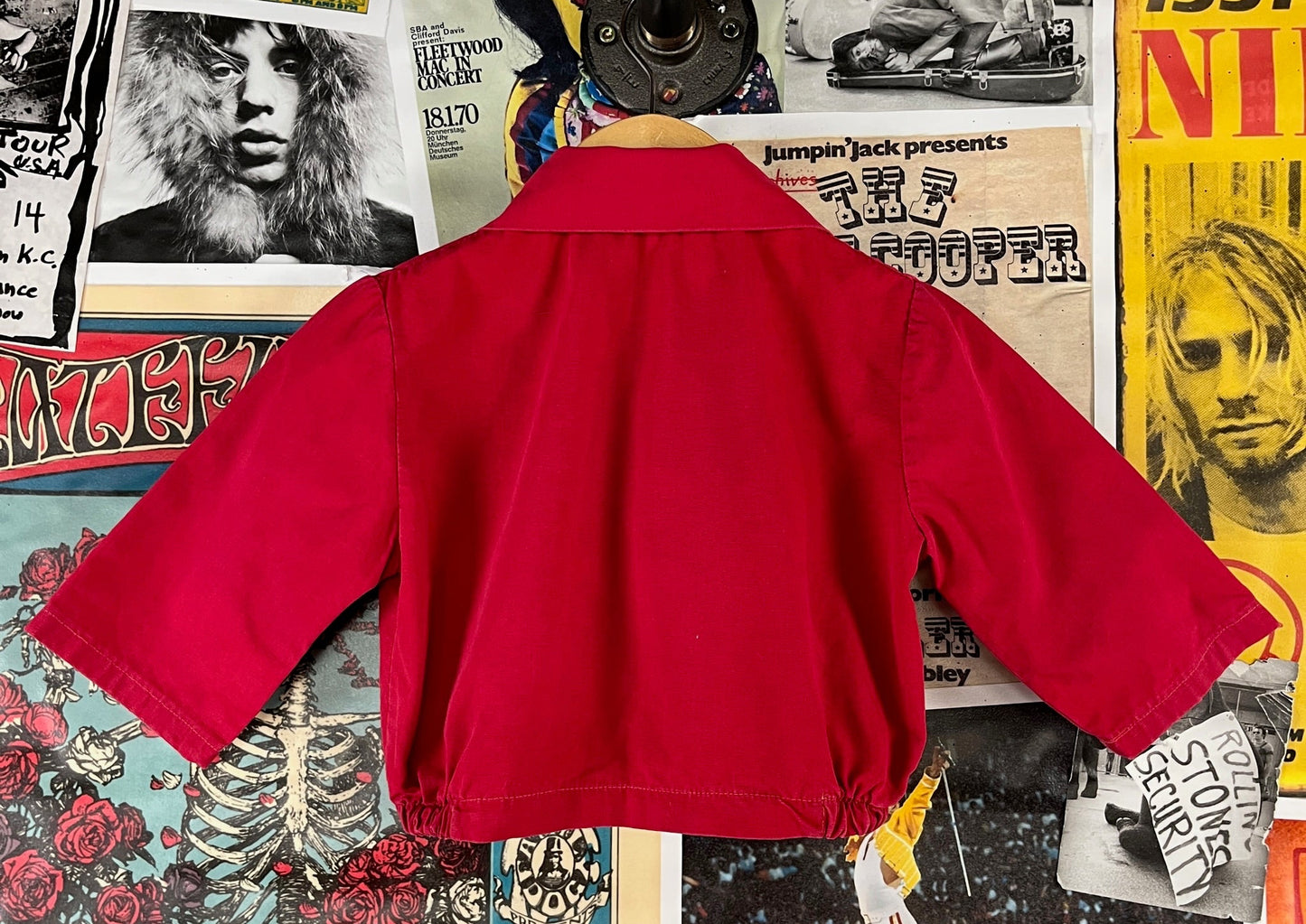 Vintage Baby Boy 50s Red Embroidered Western Jacket 9-12M