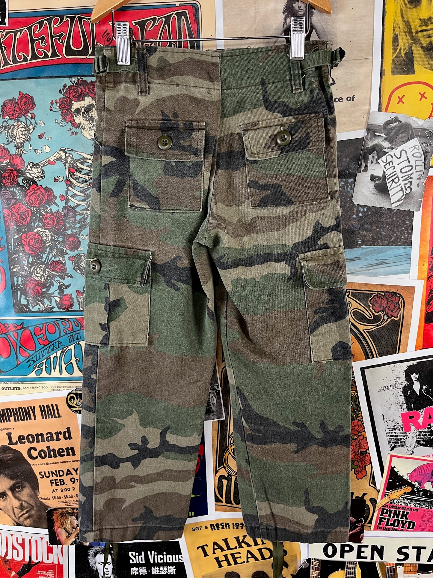 Vintage Kids 80s-90s Camouflage Print USA Military Cargo Pants Age 7