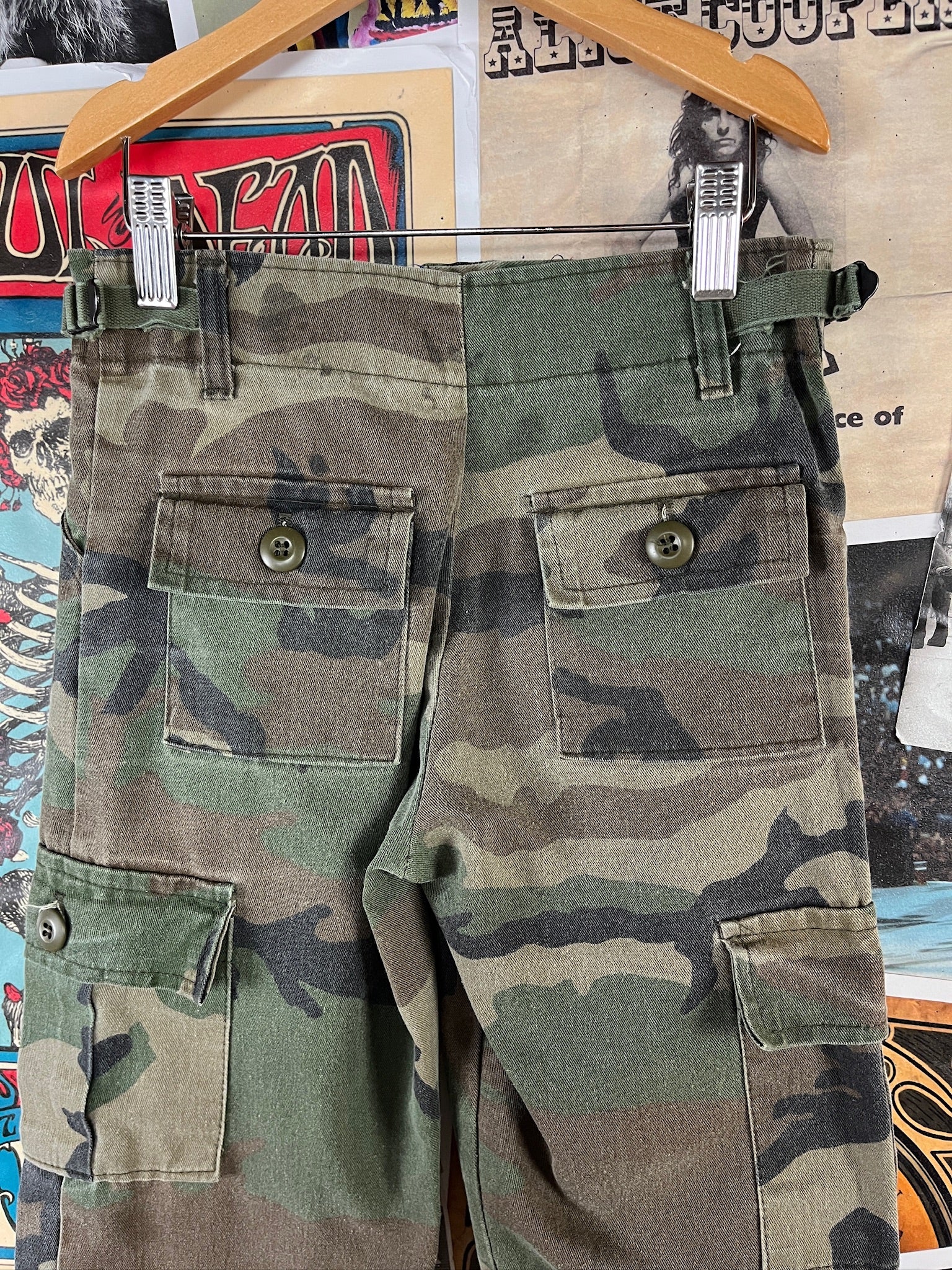 Vintage Kids 80s-90s Camouflage Print USA Military Cargo Pants Age