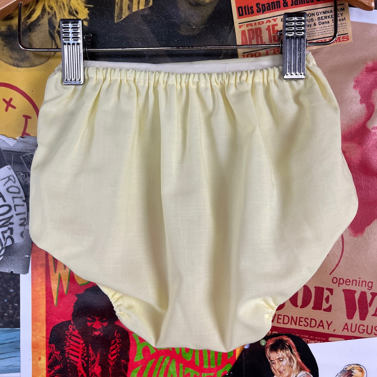 Vintage Baby Boy 50s-60s Yellow Embroidered Duck Playsuit Set 6-9M