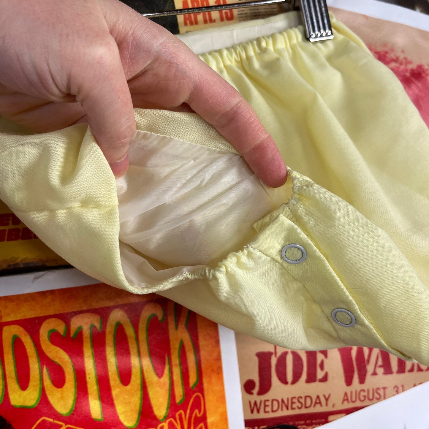 Vintage Baby Boy 50s-60s Yellow Embroidered Duck Playsuit Set 6-9M