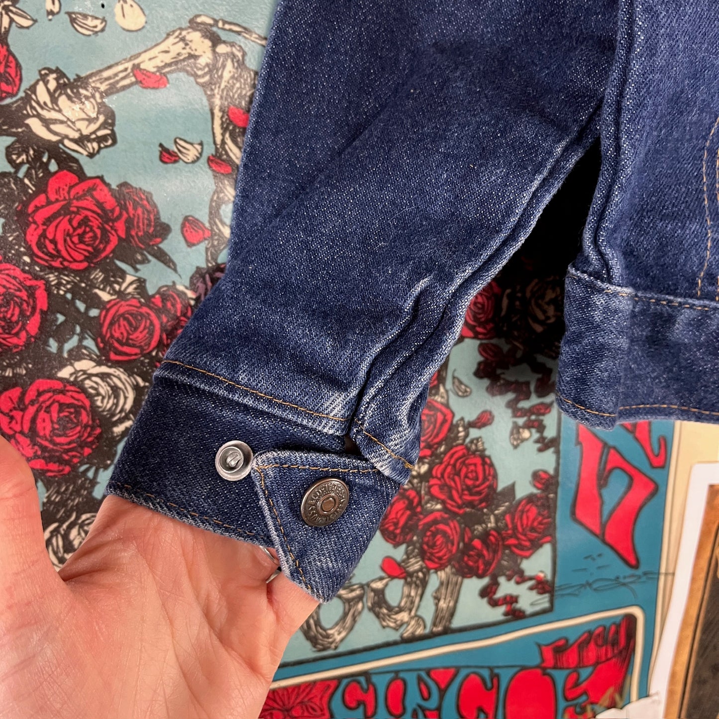 Vintage Toddler 90s Dark Wash Levi's Orange Tab Denim Trucker Jacket 3T