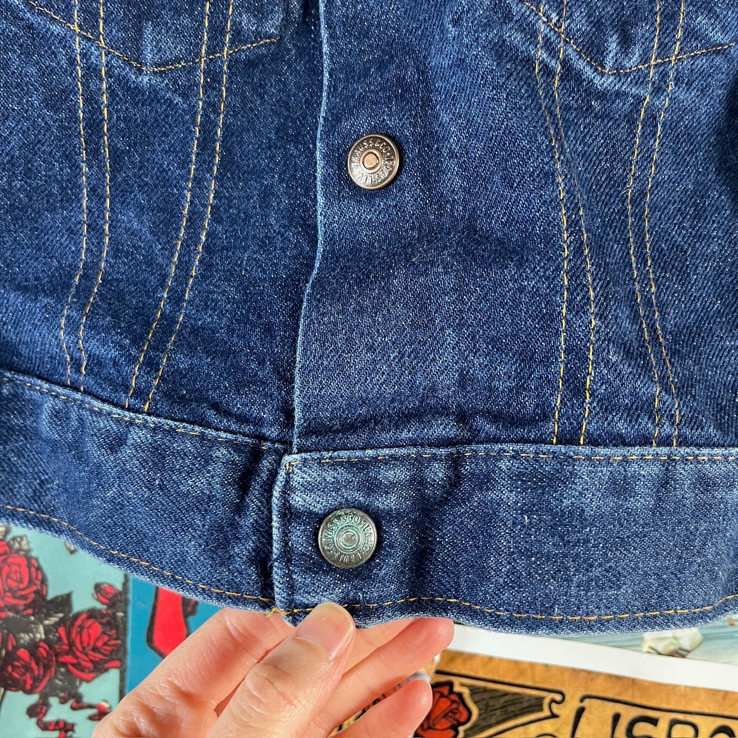 Vintage Toddler 90s Dark Wash Levi's Orange Tab Denim Trucker Jacket 3T