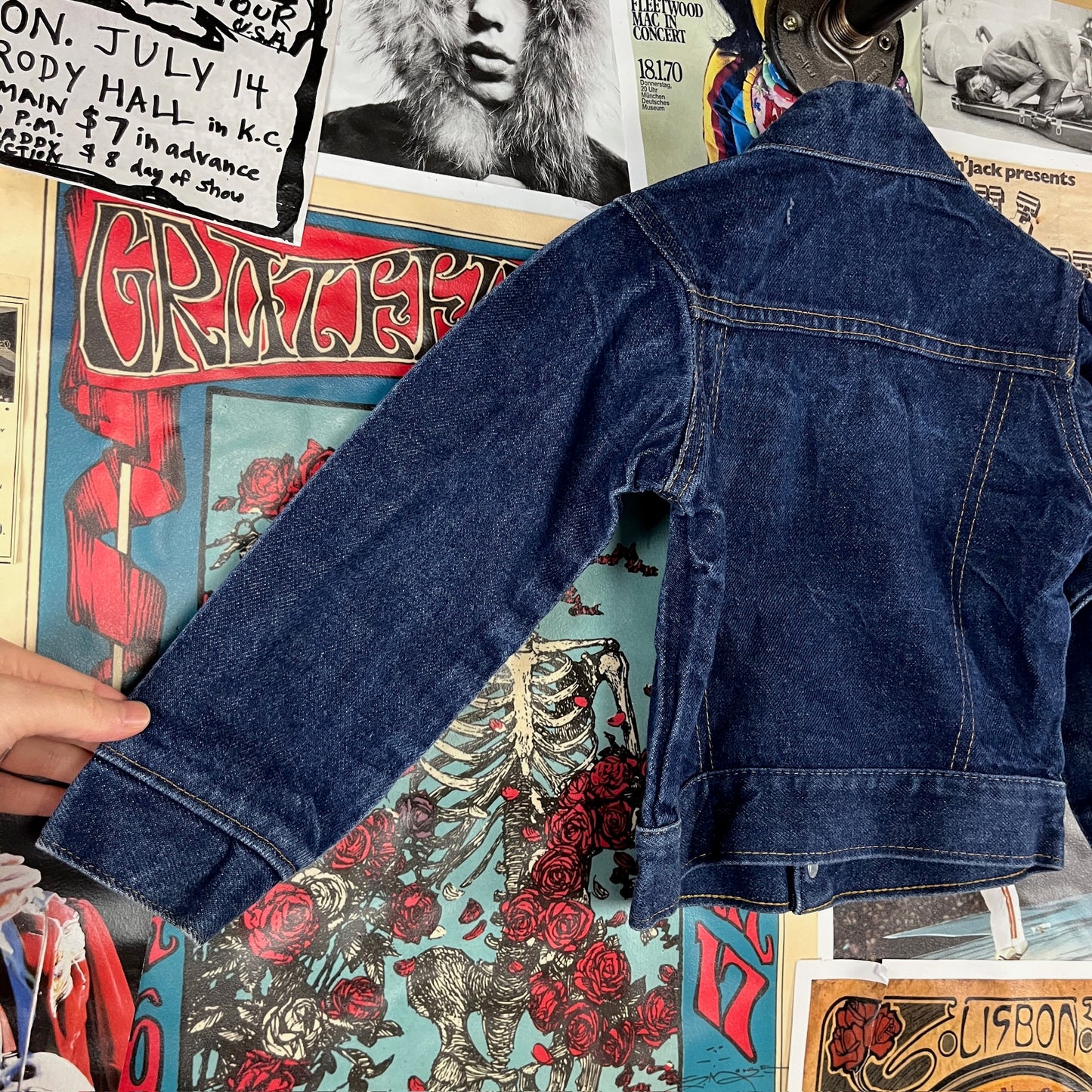 Vintage Toddler 90s Dark Wash Levi's Orange Tab Denim Trucker Jacket 3T