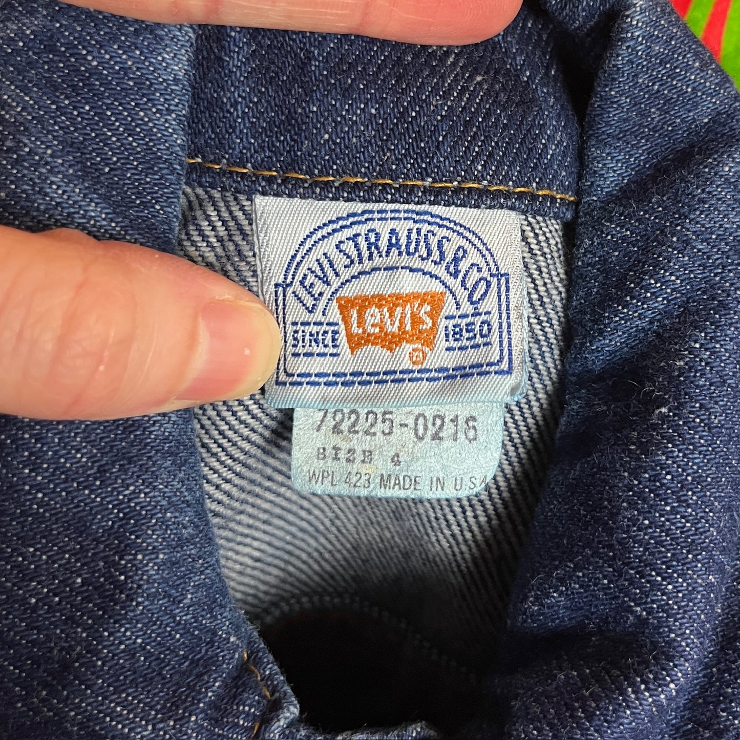 Vintage Toddler 90s Dark Wash Levi's Orange Tab Denim Trucker Jacket 3T