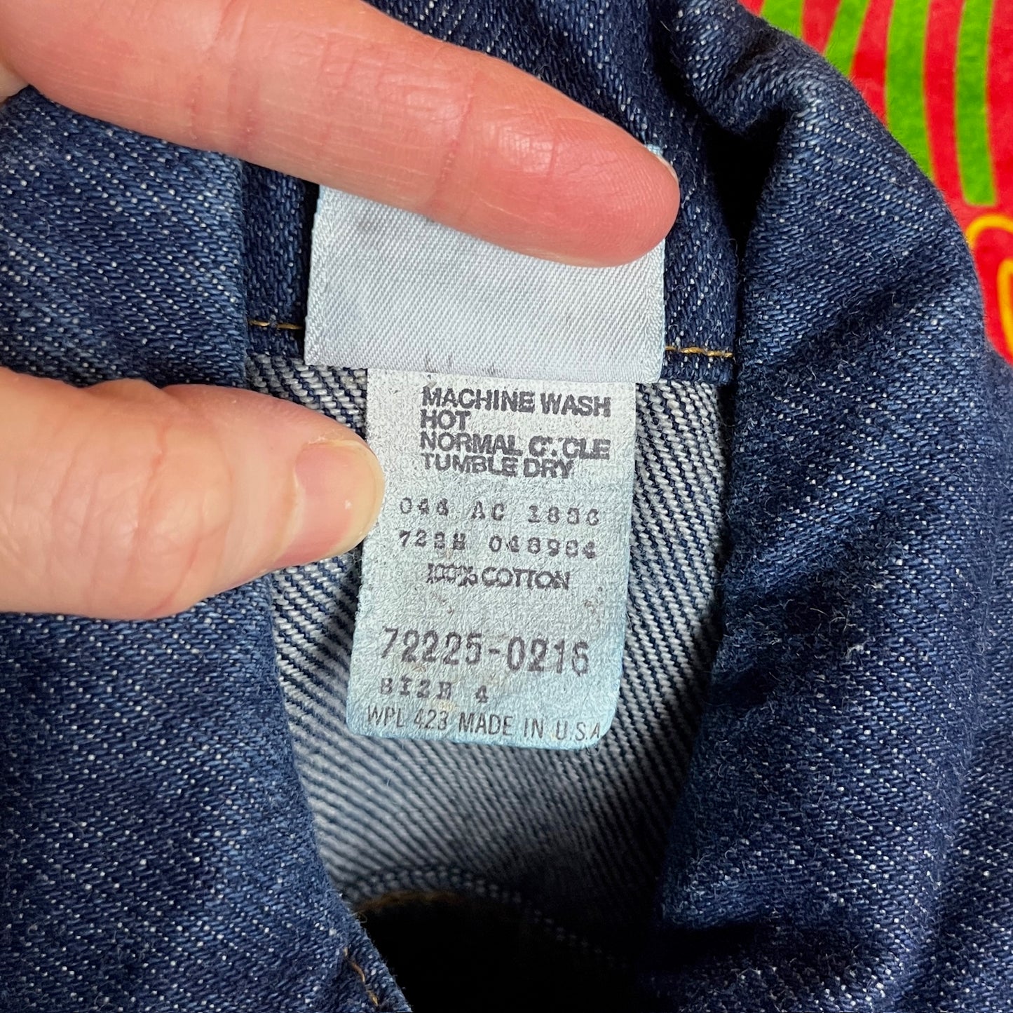 Vintage Toddler 90s Dark Wash Levi's Orange Tab Denim Trucker Jacket 3T