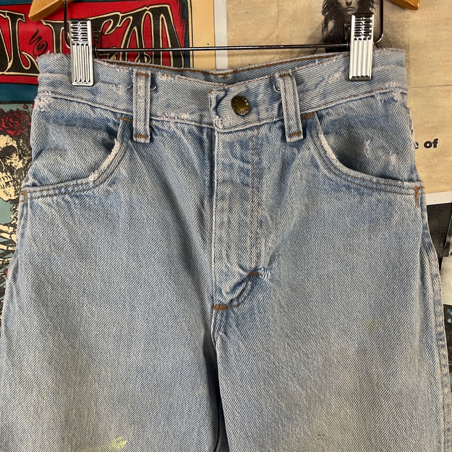 Vintage Kids Light Wash 90s Grunge Rustler Denim Jeans Ages 8-9