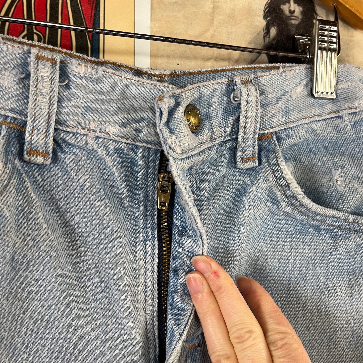 Vintage Kids Light Wash 90s Grunge Rustler Denim Jeans Ages 8-9