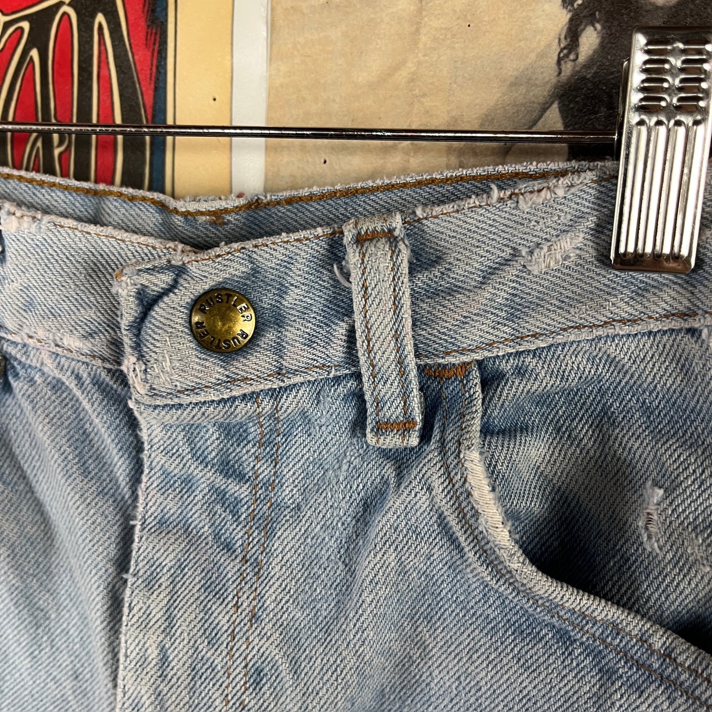 Vintage Kids Light Wash 90s Grunge Rustler Denim Jeans Ages 8-9