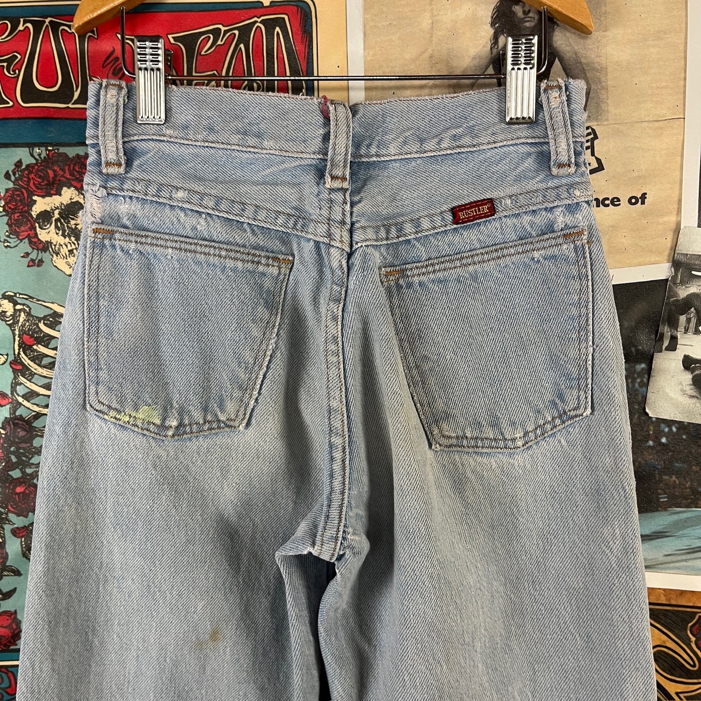 Vintage Kids Light Wash 90s Grunge Rustler Denim Jeans Ages 8-9