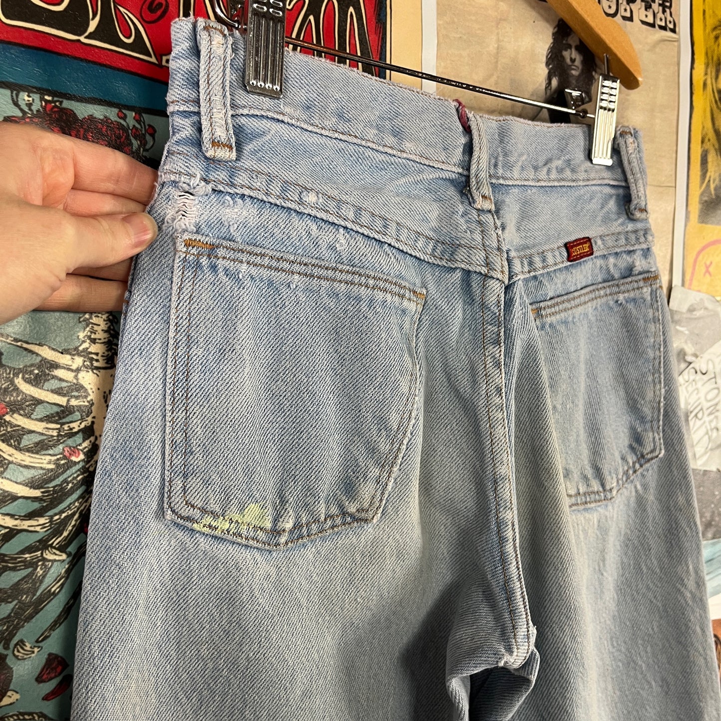 Vintage Kids Light Wash 90s Grunge Rustler Denim Jeans Ages 8-9
