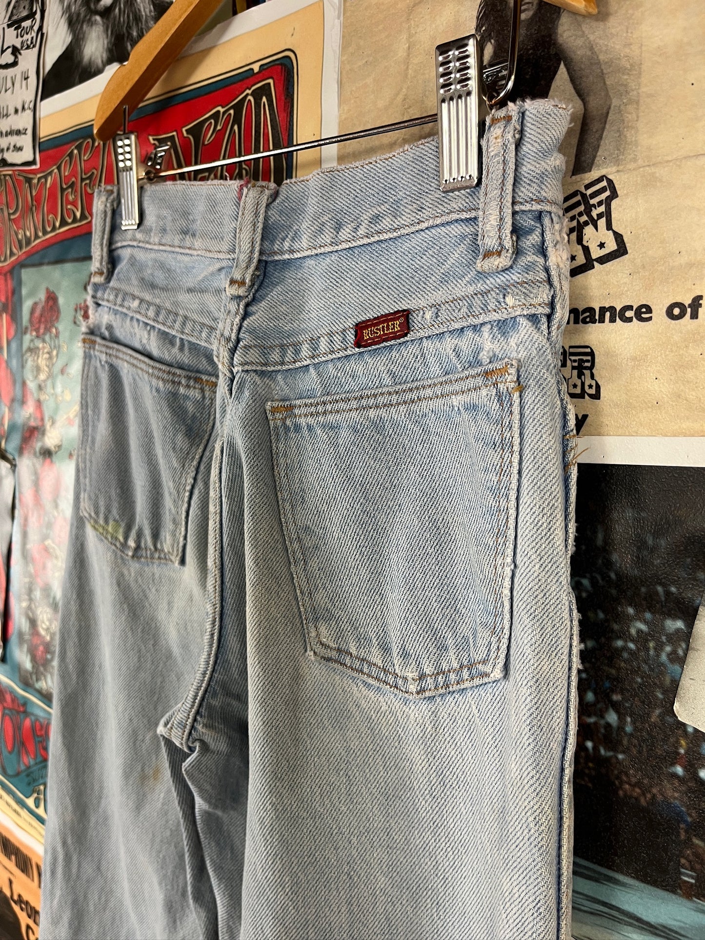 Vintage Kids Light Wash 90s Grunge Rustler Denim Jeans Ages 8-9