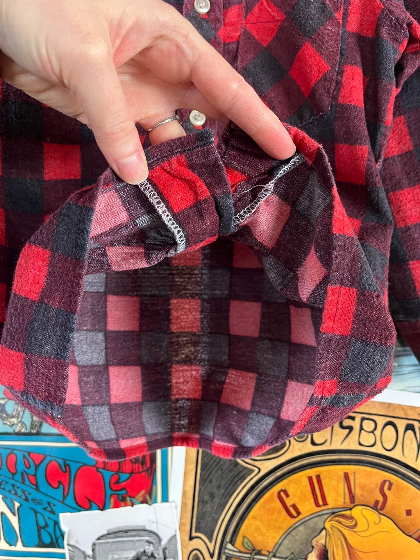 Vintage Toddler Boys 80s Red Buffalo Plaid Flannel Shirt 4T