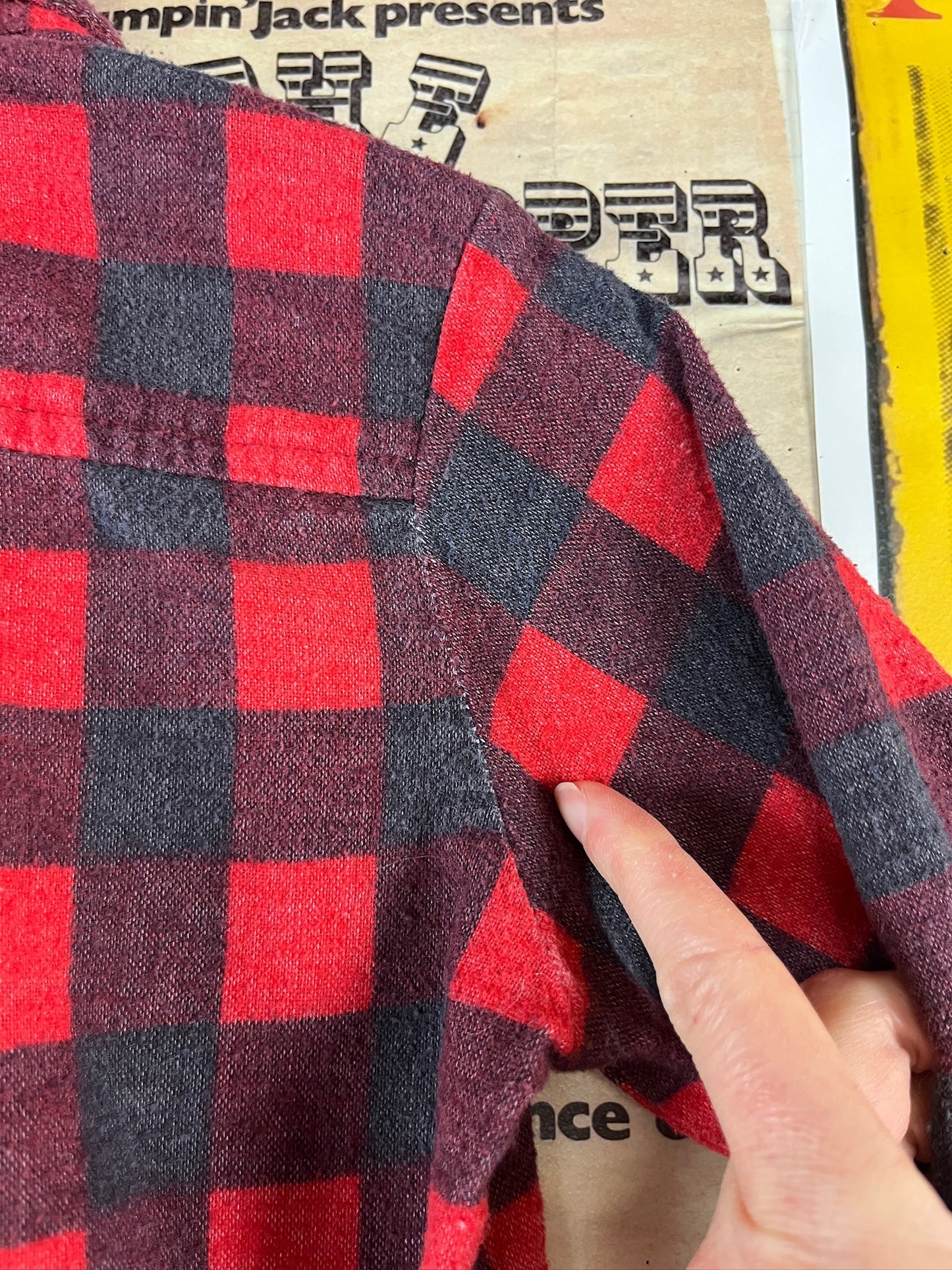 Vintage Toddler Boys 80s Red Buffalo Plaid Flannel Shirt 4T