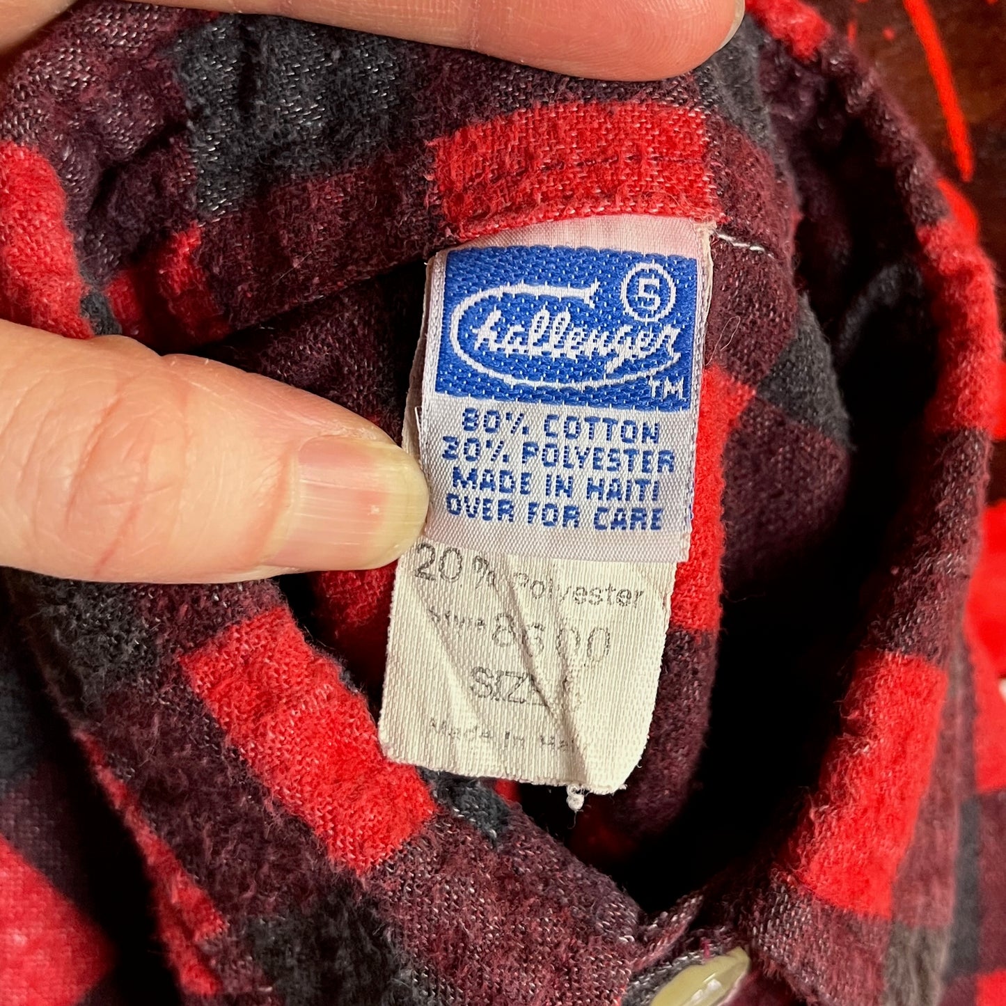 Vintage Toddler Boys 80s Red Buffalo Plaid Flannel Shirt 4T
