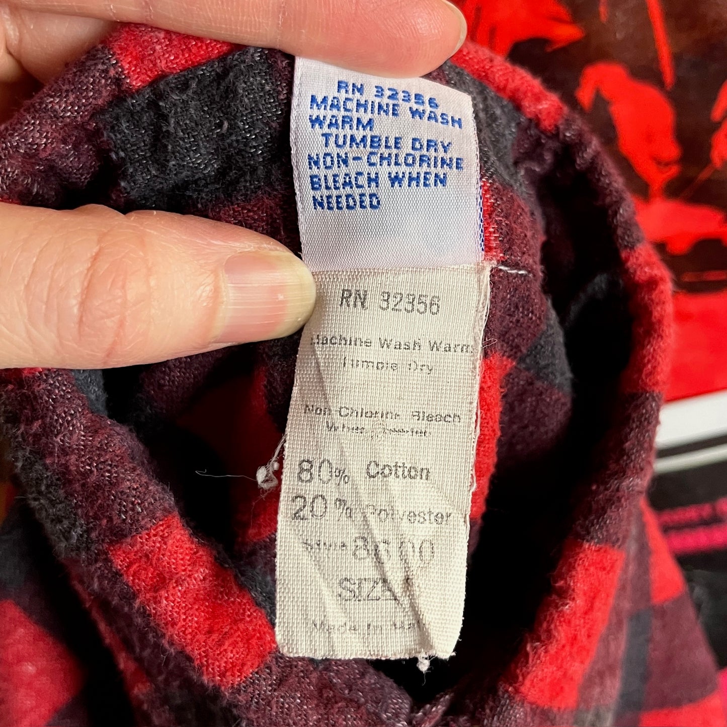 Vintage Toddler Boys 80s Red Buffalo Plaid Flannel Shirt 4T