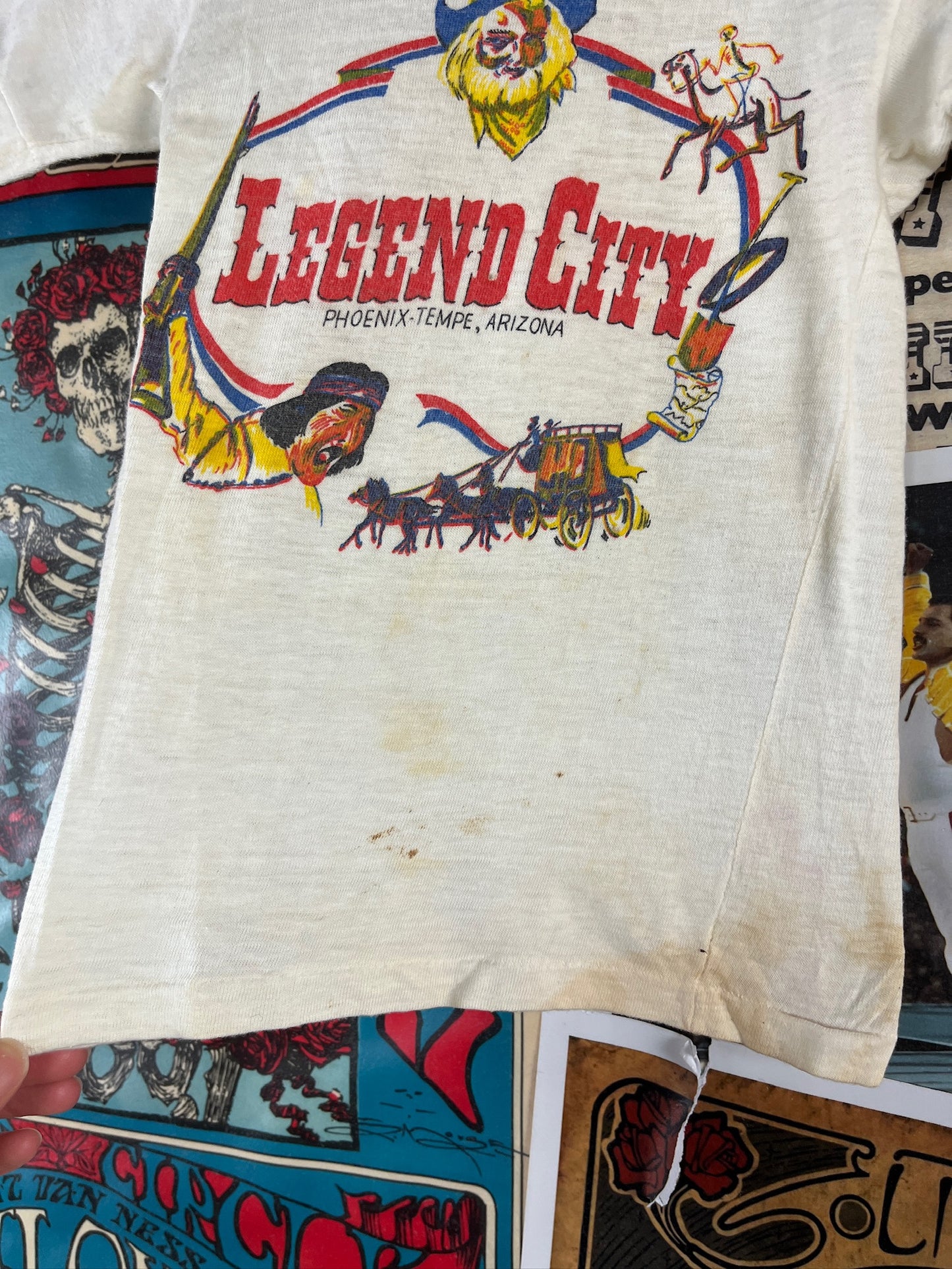 Vintage Toddler Kids 60s Legend City Arizona All Cotton Souvenir Graphic T-Shirt 12-18 Months