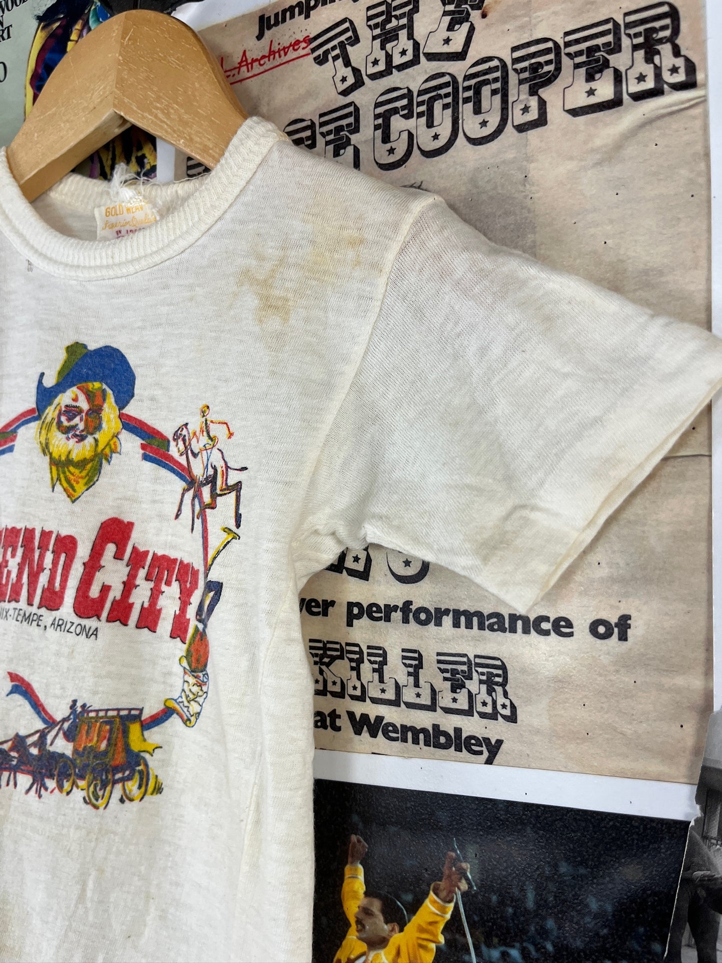 Vintage Toddler Kids 60s Legend City Arizona All Cotton Souvenir Graphic T-Shirt 12-18 Months