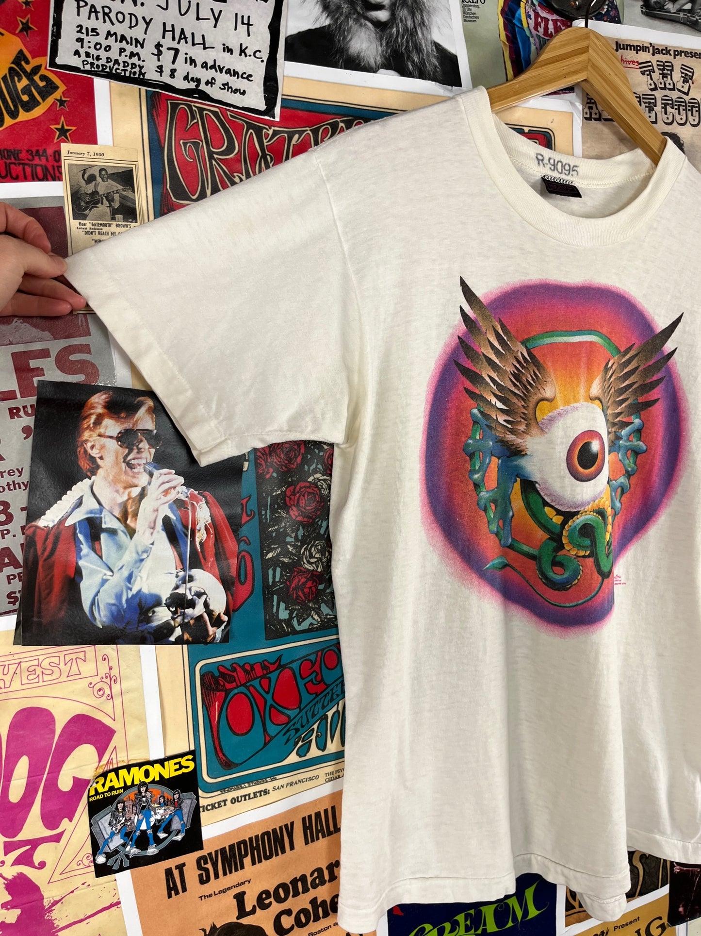 Vintage 70s Stanley Mouse Alton Kelley Flying Eye Grateful Dead Jimi Hendrix White Single Stitch Heavy All Cotton Graphic T-Shirt