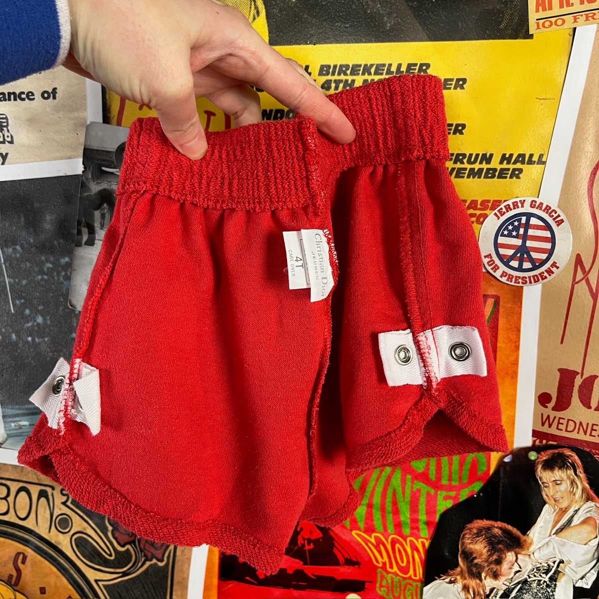 Vintage Toddler 90s Red Christian Dior Elastic Shorts 2T