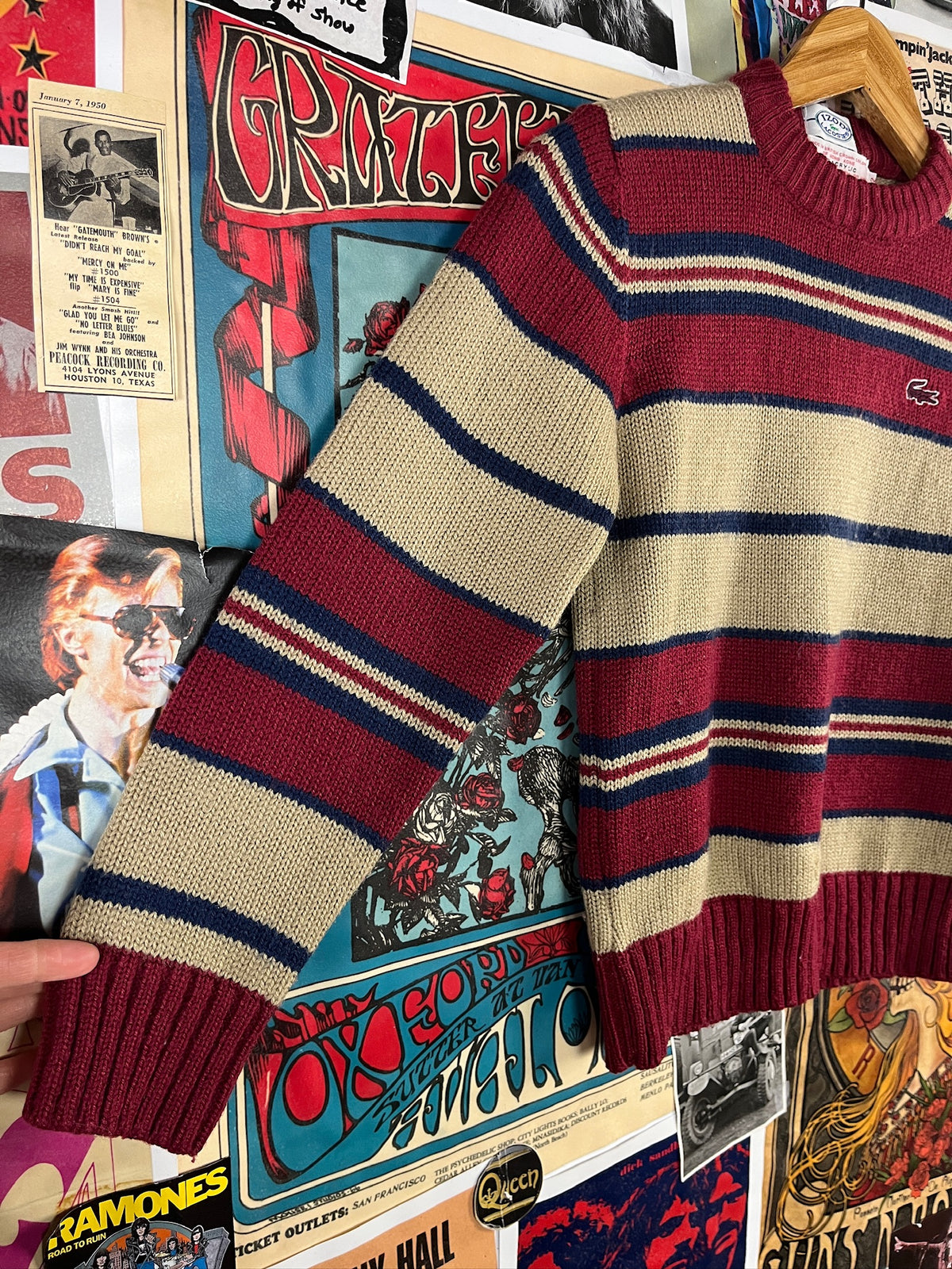 Vintage 80s Kids Striped Izod Lacoste Jumper Sweater Boy Size 10/12 Ages 8-10