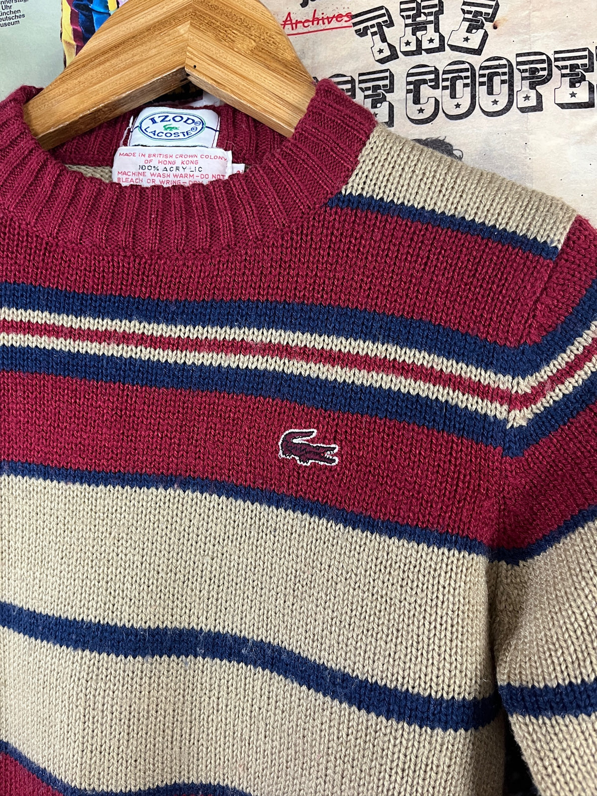 Vintage 80s Kids Striped Izod Lacoste Jumper Sweater Boy Size 10/12 Ages 8-10