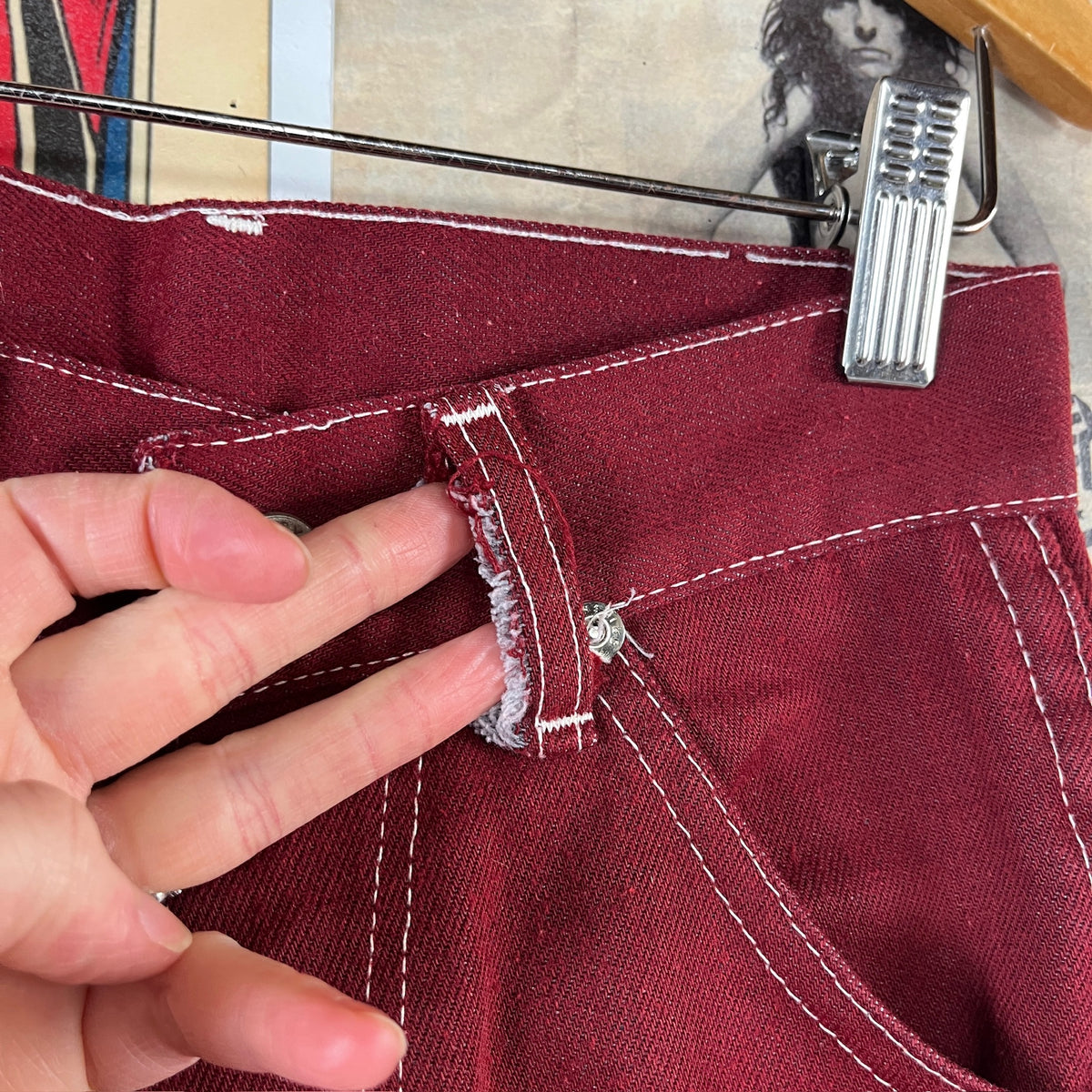 Vintage Kids 70s Red Sears Bootcut Pants Size 8 Slim Ages 7-8