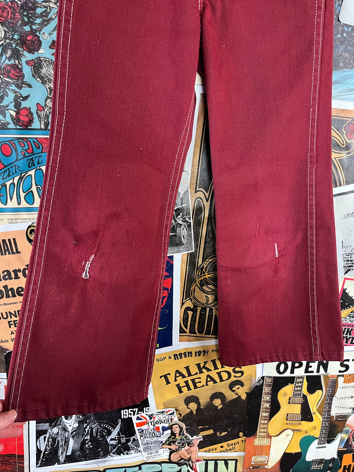 Vintage Kids 70s Red Sears Bootcut Pants Size 8 Slim Ages 7-8
