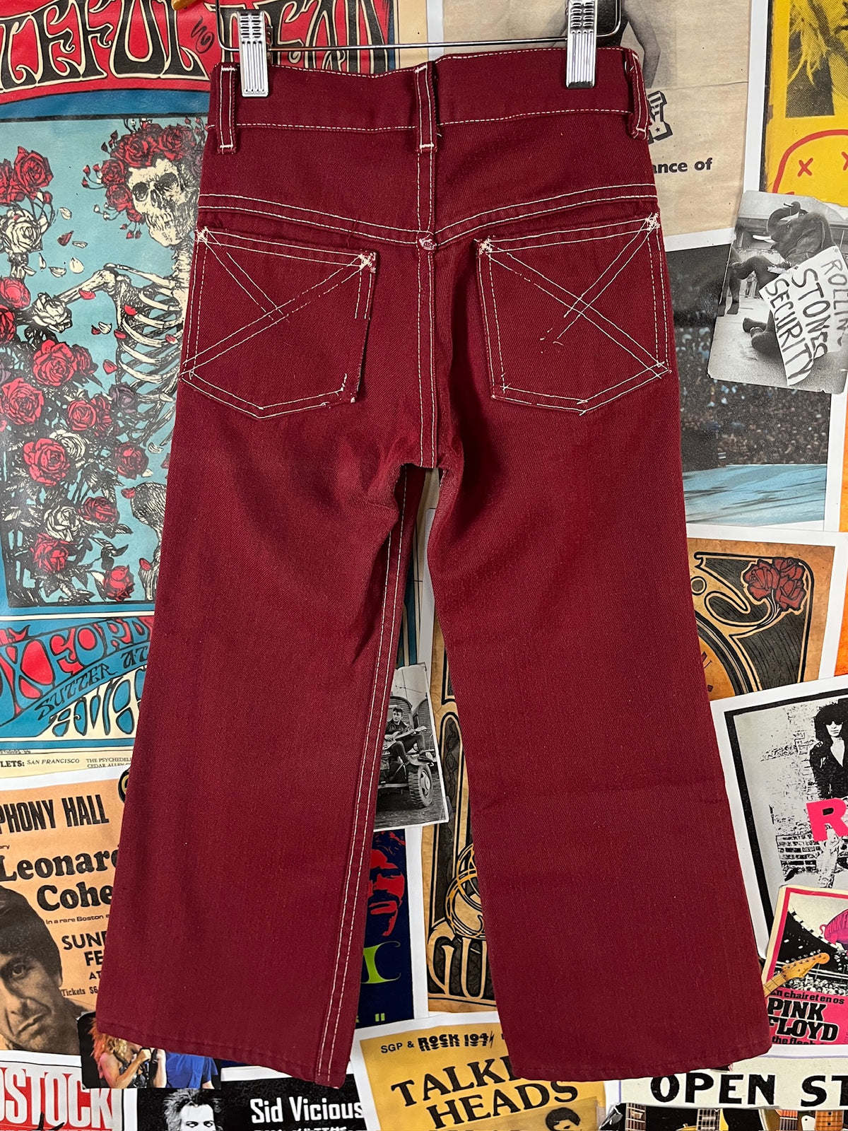 Vintage Kids 70s Red Sears Bootcut Pants Size 8 Slim Ages 7-8