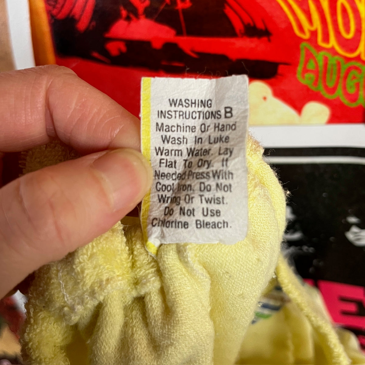 Vintage 1970s-80s Yellow Rock a Bye Baby Terry Cloth Romper Baby 0-3M