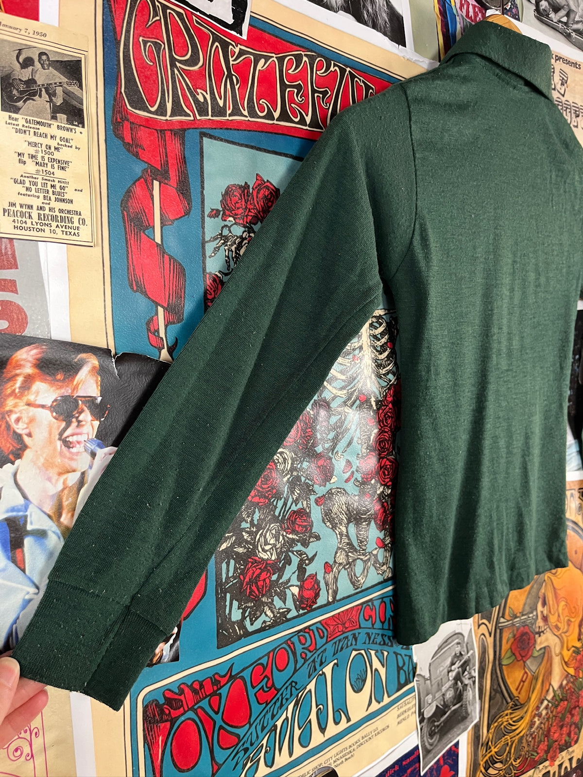 Vintage Boys Kids 70s Solid Green Polo Pullover Shirt Size 6 Slim Ages 5-6