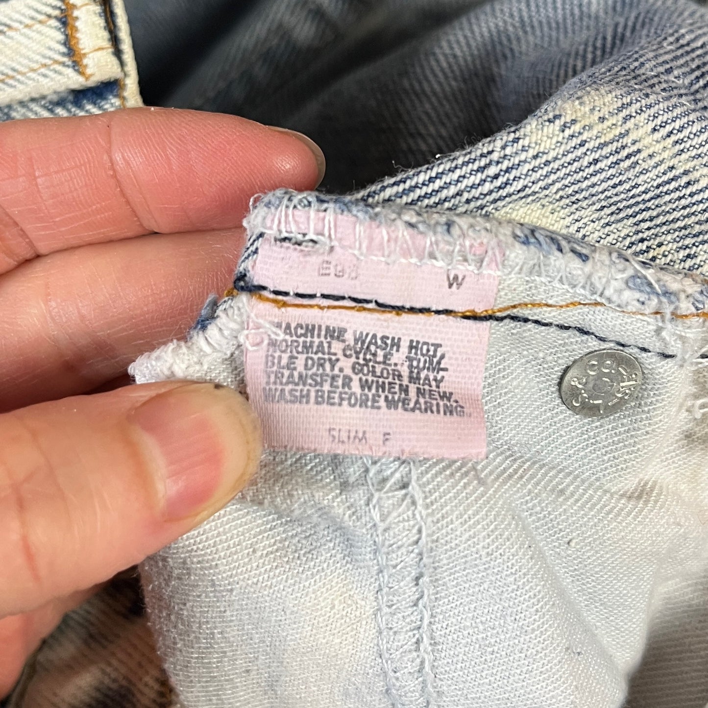 Vintage Kids 80s Acid Wash Betty Boop Hearts Patchwork Big E Levi's Denim Jeans 6X-7 Slim USA