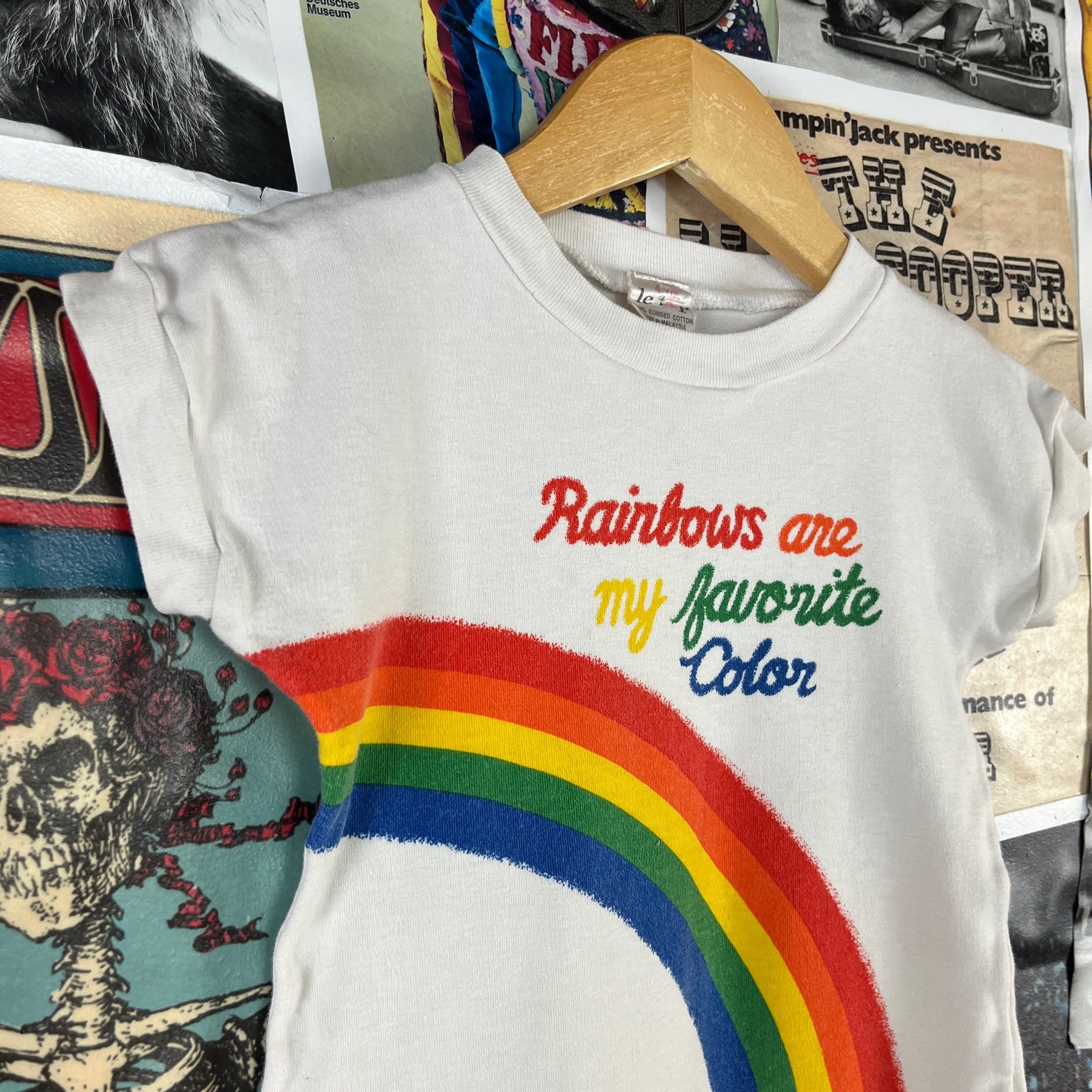 Vintage Toddler Kids 70s-80s White Rainbows Are My Favorite Color