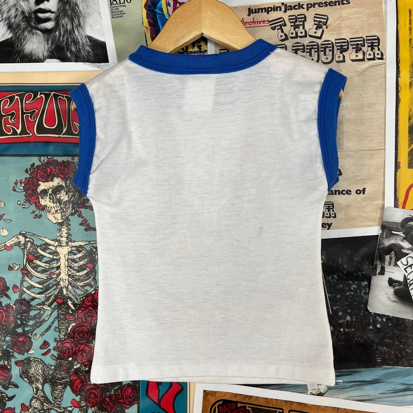 Vintage Toddler Kids Retro 80s Pepsi Cola Coyote Cruise Advertising Pop Culture Graphic Ringer Crewneck Sleeveless Tank Top T-Shirt 3T
