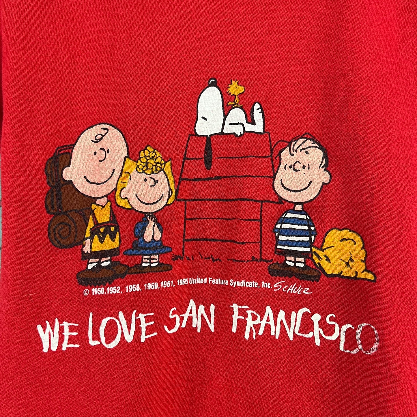 Kids t-shirt with Snoopy Charlie Brown and Peanuts San Francisco souvenir.