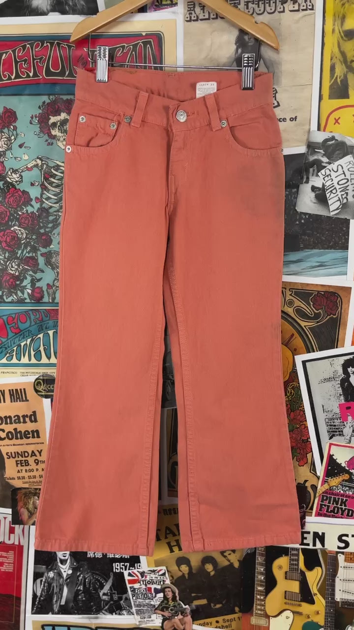 Vintage Kids Girls 90s Deadstock Coral Orange Pink Levi's Red Tab